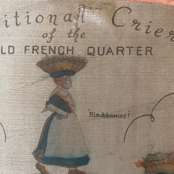1940s New Orleans Traditional Criers Of The French QuarterSouvenir Hand-Held Fan - Picture 3 of 6